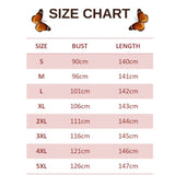 size chart for palevioletred butterfly dress