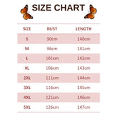 size chart for light blue butterfly dress