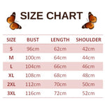 size chart for whimsical butterfly pullover