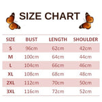 size chart for infinity butterfly sweatshirt