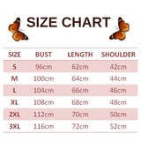 size chart for infinity butterfly sweatshirt