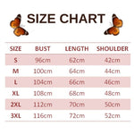 size chart for fancy butterfly pullover