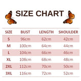 size chart for feast butterfly pullover