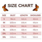 size chart for gerbera butterfly pullover