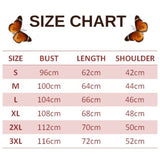 size chart for gerbera butterfly pullover