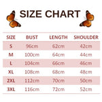 size chart for quote butterfly pullover