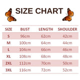 size chart for quote butterfly pullover