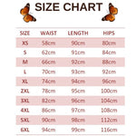 size chart for medium purple butterfly leggings