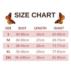 size chart for Green Butterfly Corset Top