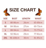 size chart for lime green butterfly tank top