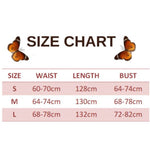 size chart for slim fit butterfly dress