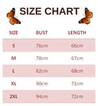 size chart for Butterfly Print Tank Top