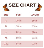 size chart for Butterfly Print Tank Top