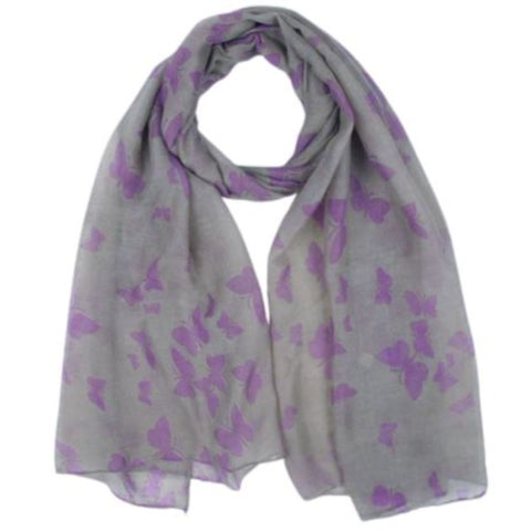 slate gray butterfly scarf