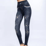 slate grey butterfly leggings for women