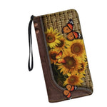 sunflower butterfly wallet gift