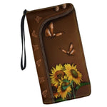 sunflower butterfly cheap wallet
