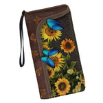 sunflower butterfly wallet