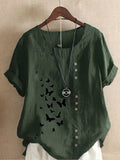 dark green linen butterfly t shirt