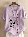 plum linen butterfly t shirt