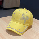 yellow ornamental butterfly cap