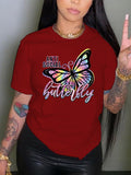 red antisocial butterfly t shirt