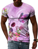 roses and red butterfly t shirt