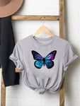 sky blue butterfly t shirt