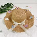 lightsalmon butterfly straw hat