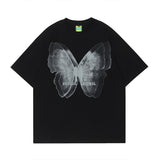 black illusion butterfly t shirt