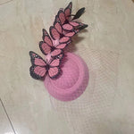 pink monarch butterfly fascinator hat