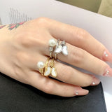 beaded butterfly ring women