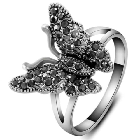 big black butterfly ring