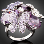 big purple butterfly ring front view