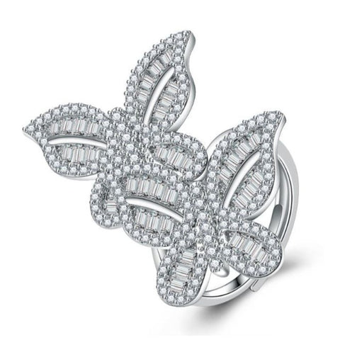 big sterling silver butterfly ring