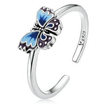 black and blue butterfly ring