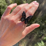 black butterfly ring crystal