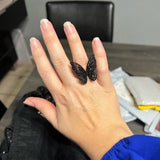 black butterfly ring fashion