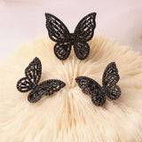 black butterfly ring set with earrings