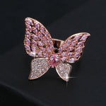 blinged out butterfly pink ring front view