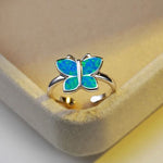 blue opal butterfly engagement ring jewelry