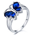 blue stone butterfly ring