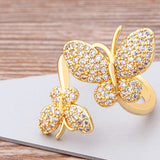 butterfly gold ring design side view