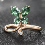 butterfly light green ring women