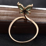 butterfly light green ring silver