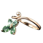 butterfly light green ring crystal