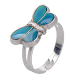 butterfly mood ring - light blue