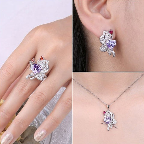 butterfly promise ring set