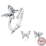 butterfly ring and earrings