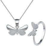 butterfly ring and necklace set